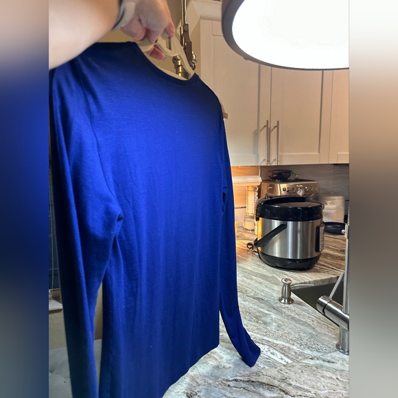 A-K-R-I-S PUNTO size 6 blue color long sleeve round neck women's blouse - Picture 7 of 12